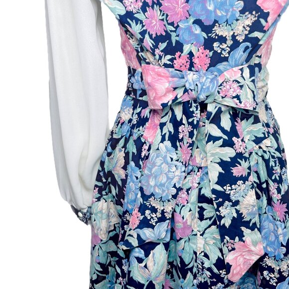 Vintage 80s Womens Floral Granny Cottagecore Sheer Sleeve Dress X-Small / Small - Picture 5 of 13